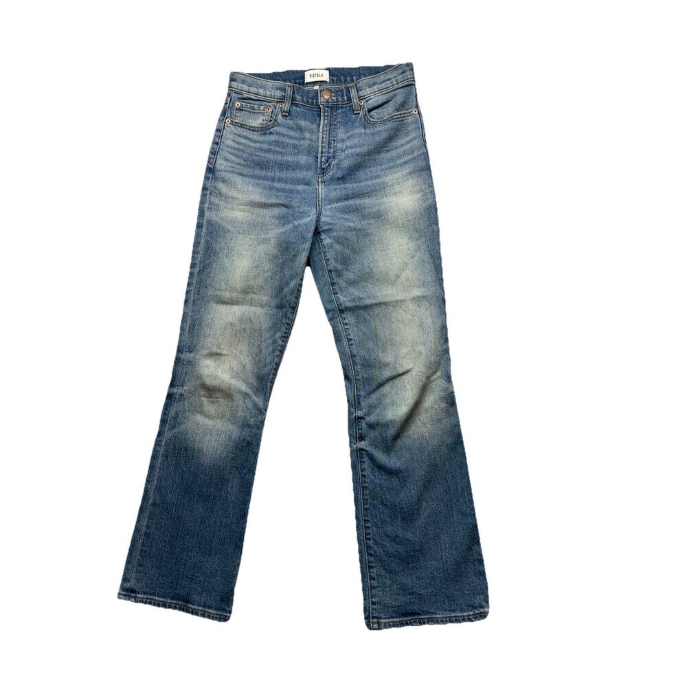 Pistola Ally High Rise Ankle Bootcut Jeans Womens 27 Distressed Blue Organic Cot